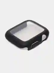 Черный бампер чехол на часы Apple Watch 41мм, кейс накладка с защитным стеклом