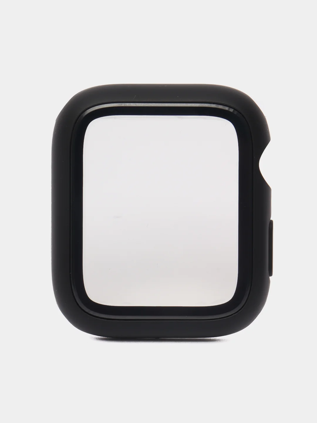 Черный бампер чехол на часы Apple Watch 41мм, кейс накладка с защитным стеклом