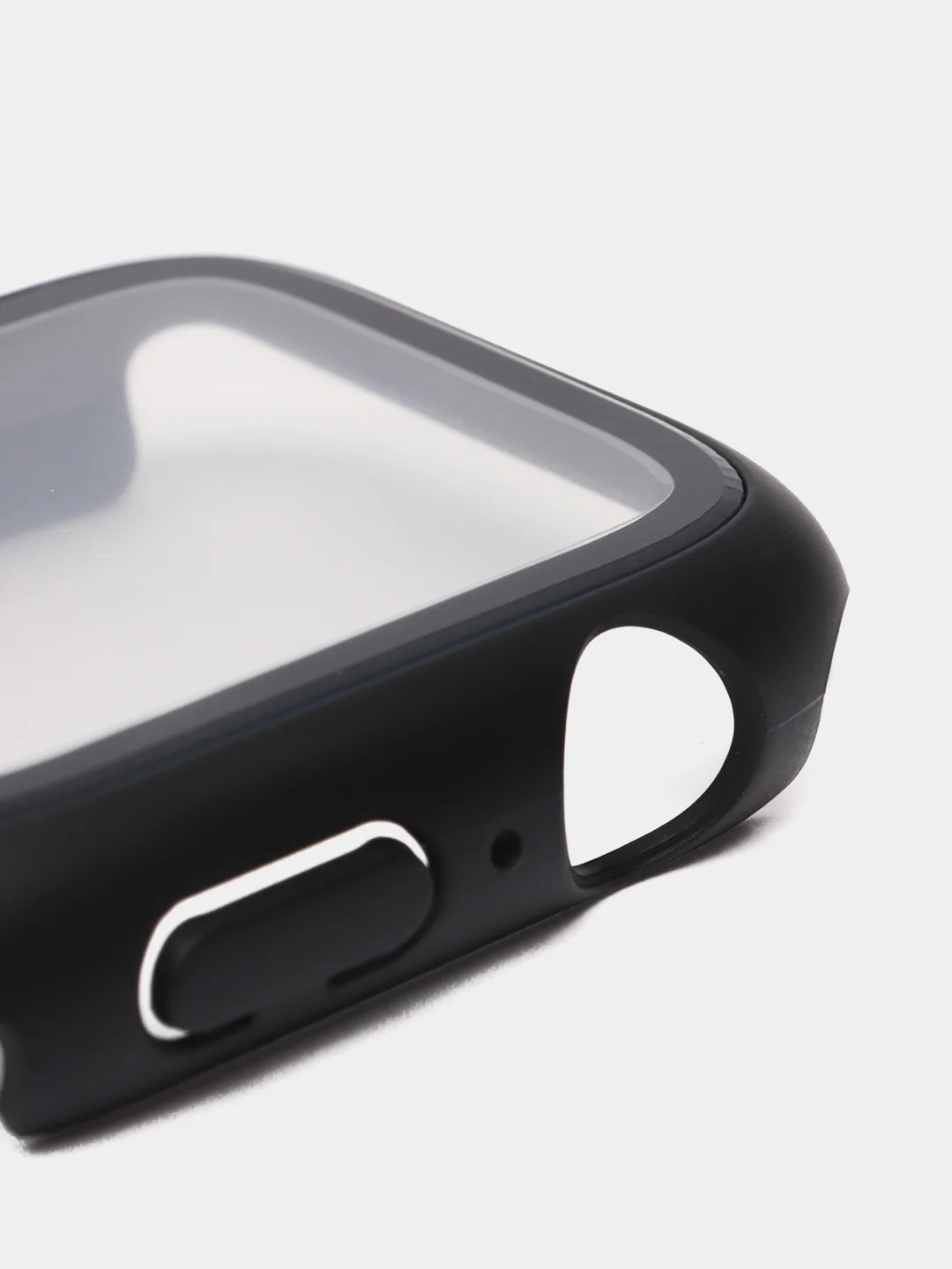 Черный бампер чехол на часы Apple Watch 41мм, кейс накладка с защитным стеклом