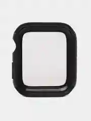 Черный бампер чехол на часы Apple Watch 41мм, кейс накладка с защитным стеклом