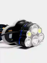 Фонарь налобный, аккумуляторный "Мастер К", 4 LED, 2 COB, USB, 2 аккумуляторные батареи