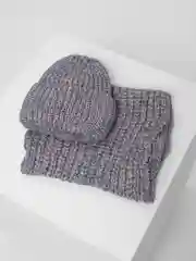 Индиго шапка со снудом/ Шапка зимняя/ Комплект зимний/ Шапка женская