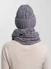 Индиго шапка со снудом/ Шапка зимняя/ Комплект зимний/ Шапка женская