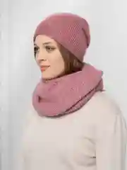Марсала шапка со снудом/ Шапка зимняя/ Комплект зимний/ Шапка женская