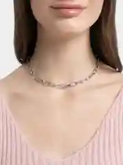 Серебряный цепочка на шею женская с крупными звеньями