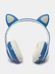 Голубой беспроводные Bluetooth наушники с кошачьими светящимися ушками, Cat Ear VZV-23M