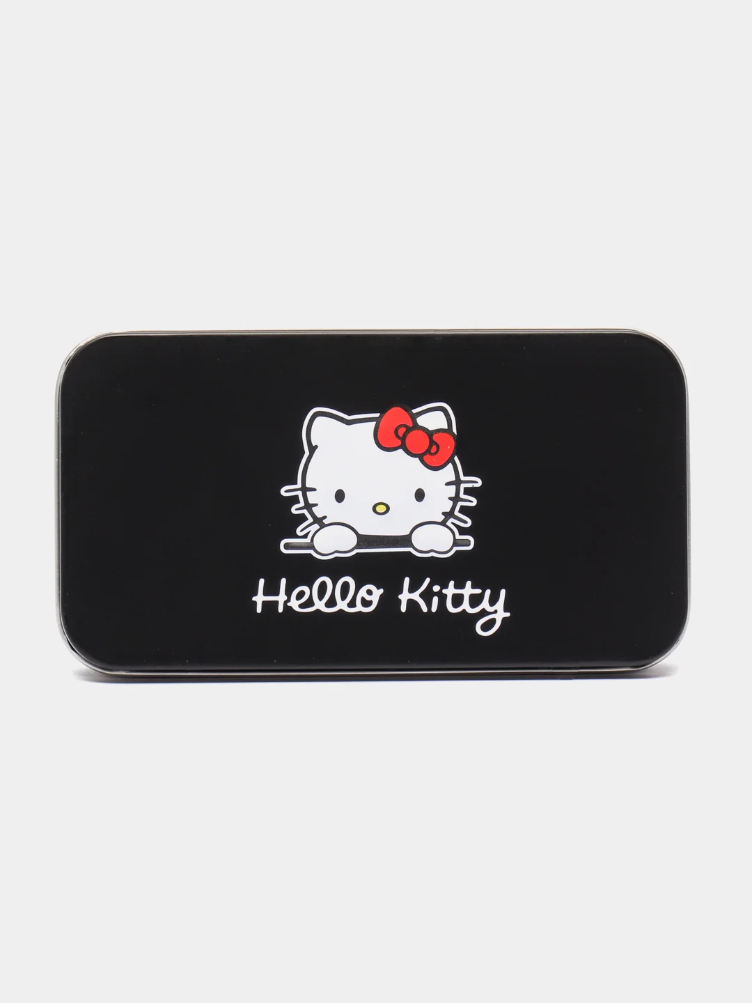 Черный набор кистей для макияжа Hello Kitty, в металлической коробке, 7 штук