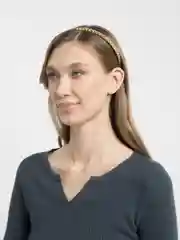 Желтый ободок для волос с цепью