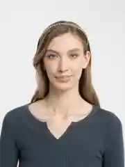 Желтый ободок для волос с цепью