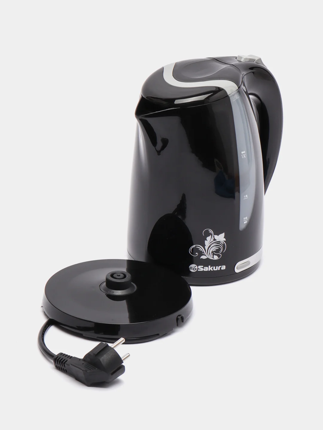 Черный чайник электрический Sakura SA-2318BKG, 1.7 л