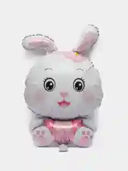 Розовый воздушный шар "Заяц", фольгированный