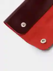 Багровый ключница из натуральной кожи