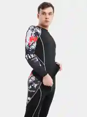 Красный спортивный костюм мужской: рашгард и тайтсы
