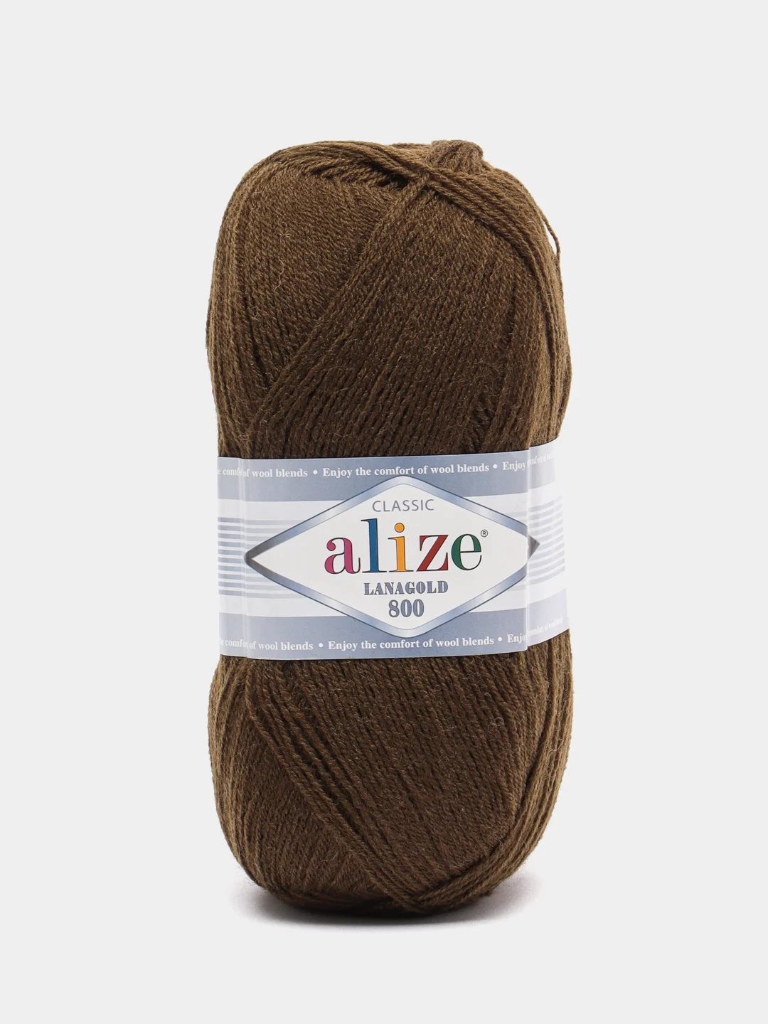 Хаки пряжа Alize Lanagold 800 Акрил 51% Шерсть 49% 100г 800м