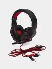 Красный наушники игровые SY830MV с микрофоном/ Игровая гарнитура/ Компьютерные игровые наушники