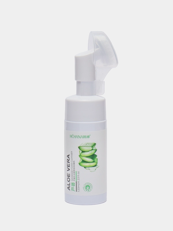 Мусс-пенка для умывания массажная Aloe Vera, с щеточкой, 120 мл