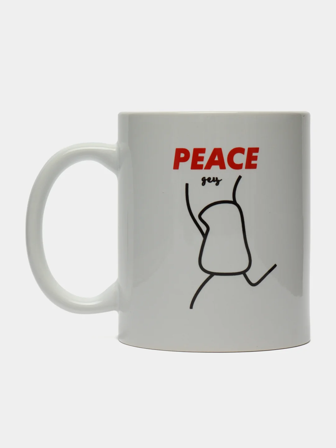 Кружка сублимация "Peaceдец", с нанесением
