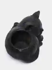 Черный сувенир, кашпо, подсвечник, фигурка кошки, кот , гипс