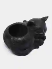 Черный сувенир, кашпо, подсвечник, фигурка кошки, кот , гипс