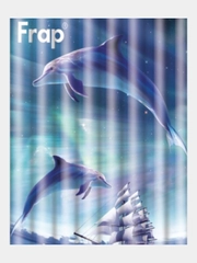 Штора для ванной комнаты Frap, 12 колец, тканевая штора, штора с рисунком,шторка