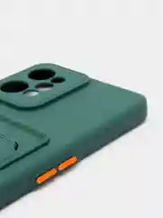 Тёмно-зелёный чехол REALME C31 с карманом для карточки, и защитой камеры