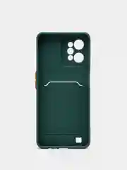 Тёмно-зелёный чехол REALME C31 с карманом для карточки, и защитой камеры