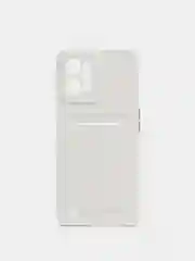 Белый чехол REALME C31 с карманом для карточки, и защитой камеры