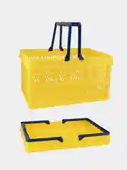 ПОРЯДКОФФ / Ящик корзина складная желтая с ручкой 45*31*25см