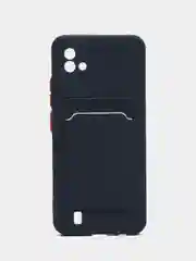 Темно-синий чехол Realme C20, Realme C11 2021  карман для пластиковой карточки
