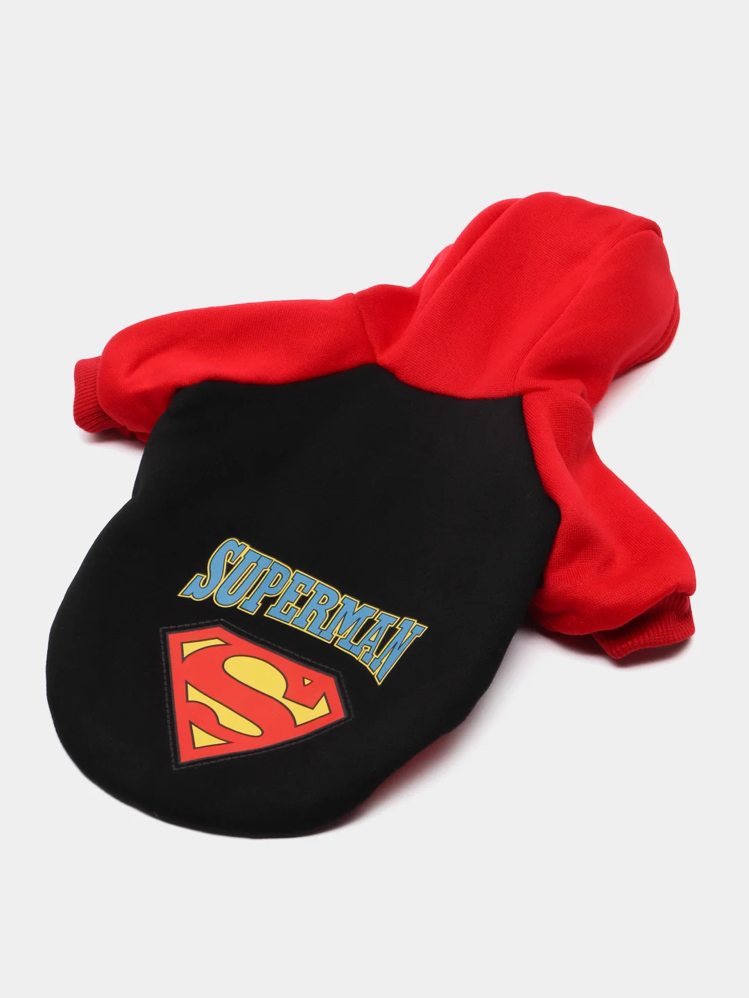 Черный толстовка для собак и кошек с капюшоном Superman