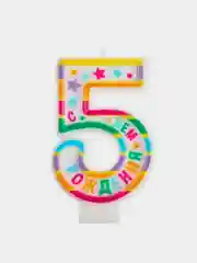 Свеча в торт "С Днем рождения", цифра 0,1,2,3,4,5,6,7,8,9