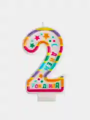Свеча в торт "С Днем рождения", цифра 0,1,2,3,4,5,6,7,8,9