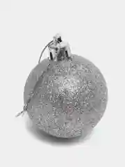Серебряный набор новогодних шаров для елки в тубе, 5 см, 12 штук