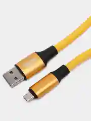 Желтый мощный кабель для БЫСТРОЙ зарядки 3А: USB - Lightning, Micro, Type-C, провод шнур зарядник
