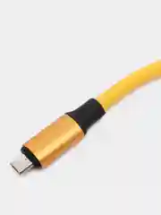 Желтый мощный кабель для БЫСТРОЙ зарядки 3А: USB - Lightning, Micro, Type-C, провод шнур зарядник