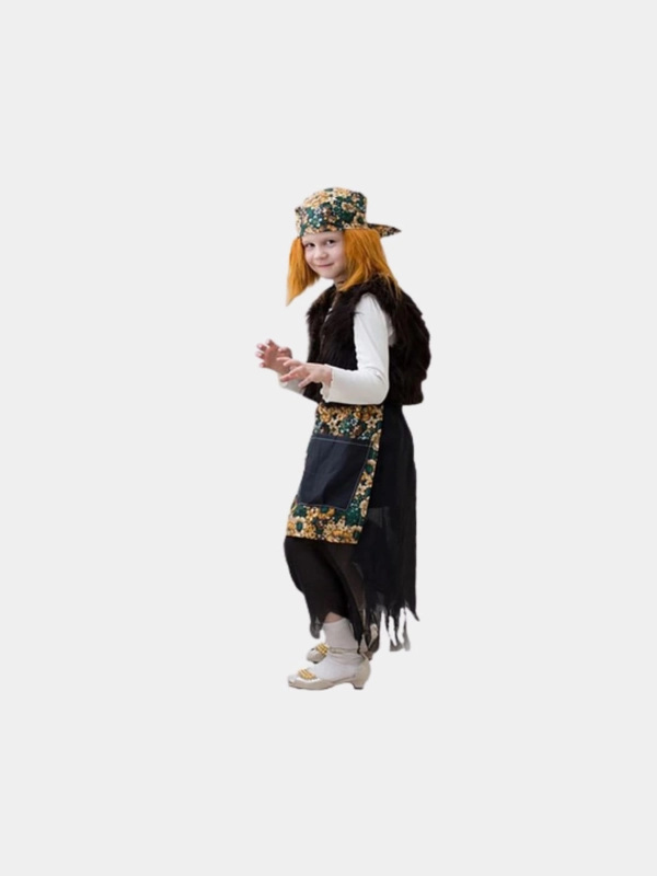 Новогодний Карнавальный костюм на Новый год "Баба-яга", 5-7 лет, рост 122-134 см