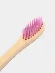 Розовый зубная экощетка, бамбуковая