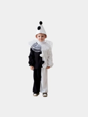 Новогодний карнавальный костюм "Пьеро": колпак, воротник, кофта, штаны, 3-5 лет,104-116 см