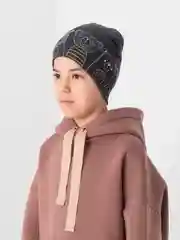Угольный шапка для мальчика, двухслойная