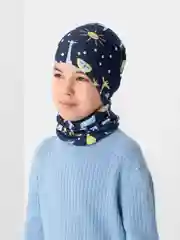 Серый шапка со снудом, детская, весенняя