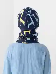 Серый шапка со снудом, детская, весенняя