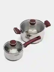 Набор Vensal Joli VS1548: кастрюля, 20 см, и ковш, 14 см, из нержавеющей стали, с крышкой