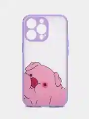 Сиреневый чехол для IPhone 12, 13, Pro, Pro Max, силиконовый, со свинкой