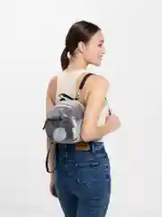 Серый рюкзак молодежный, бархатный