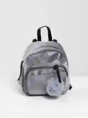 Серый рюкзак молодежный, бархатный