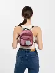 Розовый рюкзак молодежный, бархатный
