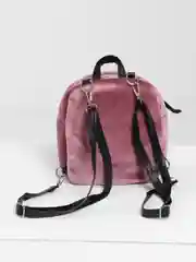 Розовый рюкзак молодежный, бархатный