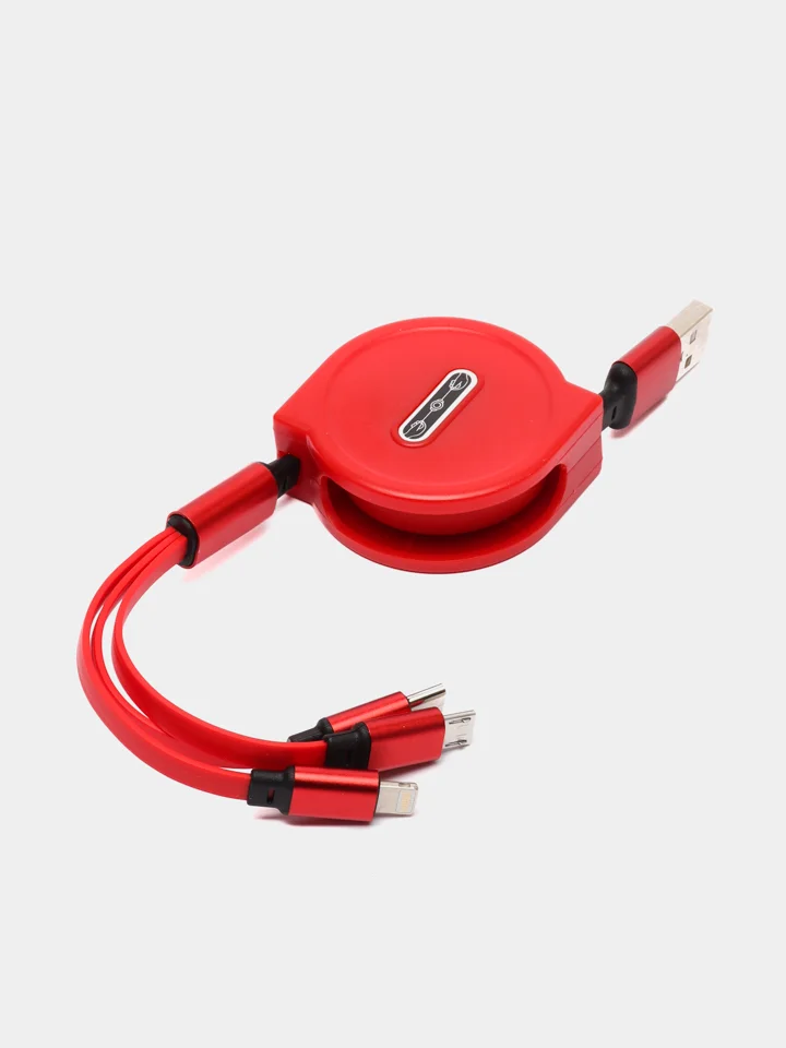 Красный кабель для быстрой зарядки USB Type-C Micro Lightning, для автомобиля