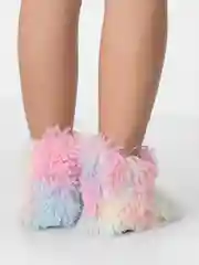 Розовый угги ,обувь домашняя, радужные
