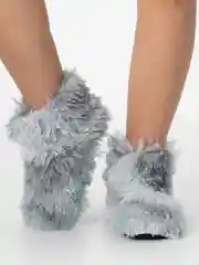 Серый угги ,обувь домашняя, радужные